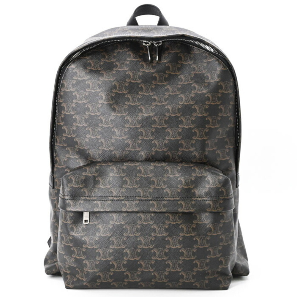 Celine Triomphe Medium Backpack, Black/Brown, 188… - image 2